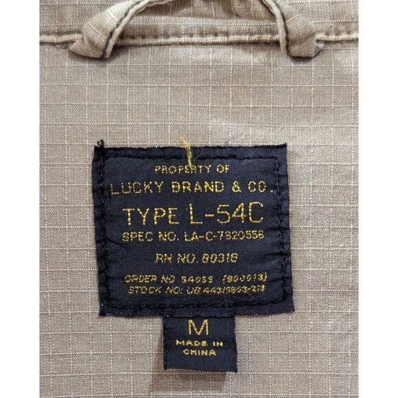 Lucky Brand Type L-54C Twill Utility Jacket Men's M Tan Textured - Picture 7 of 8